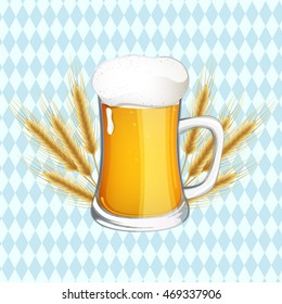 Vector Illustration of an Oktoberfest Design with Beer Mug