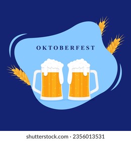 Vector illustration of Oktoberfest festival social media story feed mockup template