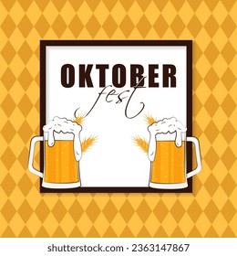 Vector illustration of Oktoberfest festival social media story feed mockup template