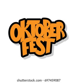 Vector illustration of Oktoberfest logotype. Oktoberfest celebration design. Happy Oktoberfest lettering typography. Hand sketched Oktoberfest icon. Beer festival badge