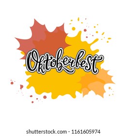 Vector illustration for Oktoberfest. Oktoberfest logotype. Handwritten lettering for card, poster, postcard, logo, sticker. Beer Festival