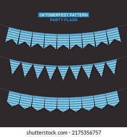 vector illustration of Oktoberfest pattern party flags, bunting