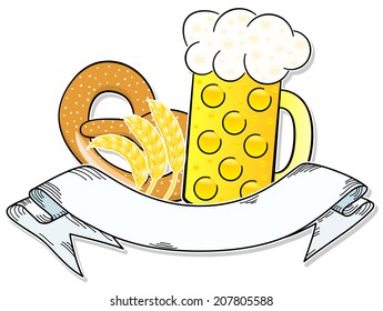 vector illustration of a oktoberfest sign with copy space