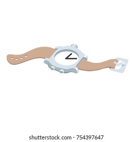 vector illustration of an old analog wrist watch