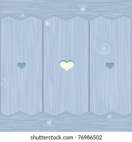 Vector illustration of the old, blue painted wooden door - wooden seamless planks