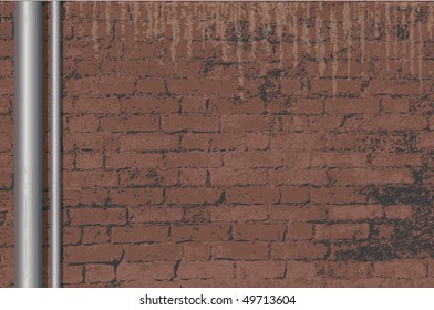 A vector illustration of an old brick wall background with space for text.