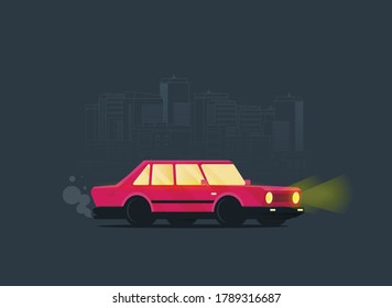 Vector illustration of a old car