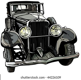 vector illustration of an old car