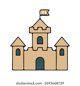Ilustración vectorial de un viejo castillo