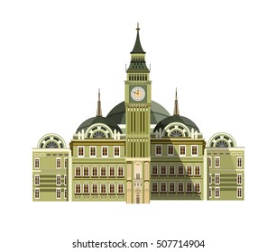 vector illustration of an old castle on a white background