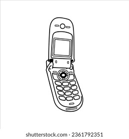 ilustración vectorial de un teléfono móvil antiguo