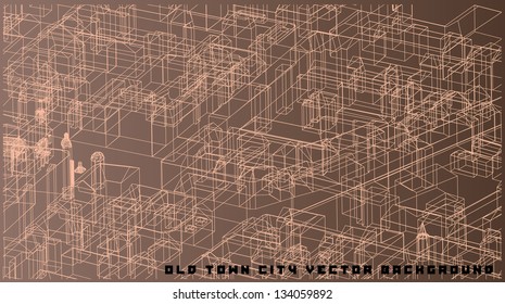Vector illustration of an old city.