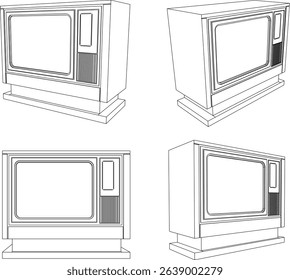 vector illustration of old classic vintage television design for old time family entertainment