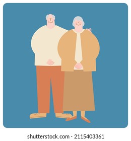 Imagen vectorial de una pareja de edad con una sonrisa.