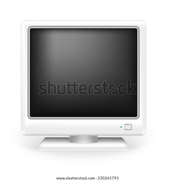 Vector Illustration Old Crt Computer Monitor Stock Vector (Royalty Free ...