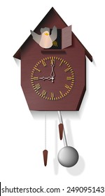 Vector Illustration Of Old Cuckoo Clocks