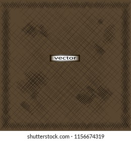 Vector illustration of old dilapidated fabric brown canvas vintage style