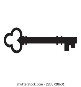 Vector illustration of old door lock icon isolated on white background.