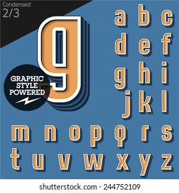 Vektorgrafik eines altmodischen Alphabets. Set 2