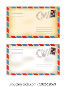 vector illustration of old fashioned envelopes