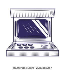 vector illustration of old fashioned videogame icon isolated