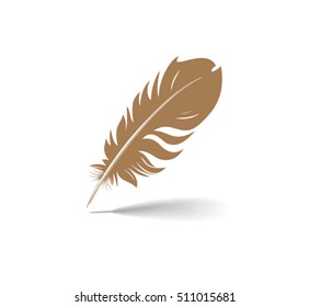 A vector illustration of an old feather pen.