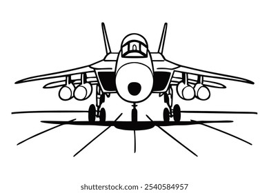 Ilustración vectorial de un viejo avión de combate.