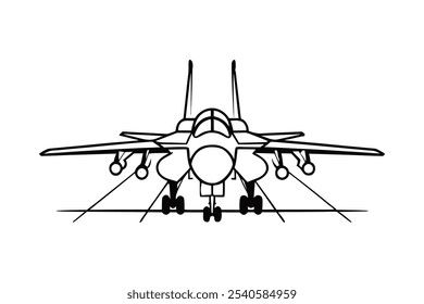 Ilustración vectorial de un viejo avión de combate.