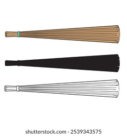 vector illustration of an old floor broom in a simple style