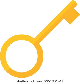 Vector illustration of of an old golden key.