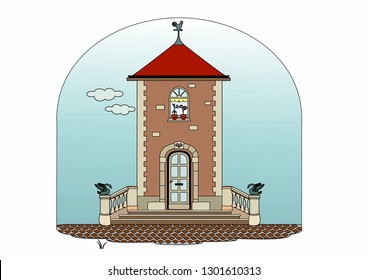 Vector illustration of an old house, Eps 8 file