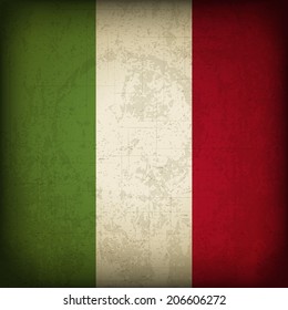 Vector Illustration of Old Italian Grunge Flag