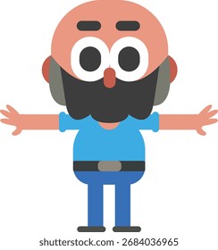 Vektorgrafik alter Mann für Animations-App