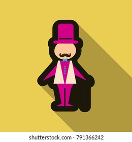 Vector illustration of Old man walking with a cane