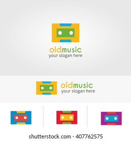 vector illustration old music logo template design. 