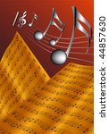 Vector illustration for old musical score