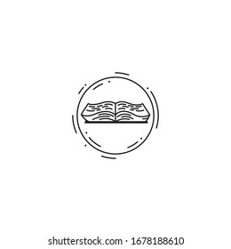 Vektorgrafik des alten offenen Buches