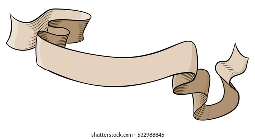 vector illustration of an old parchment banner