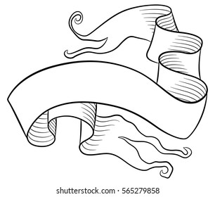 vector illustration of an old parchment banner