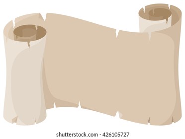 vector illustration of an old parchment scroll
