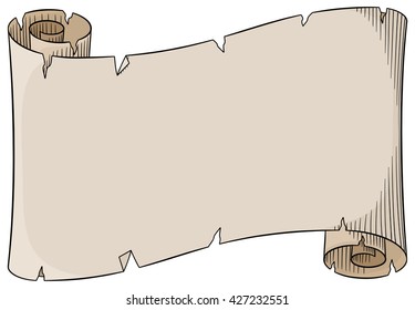 vector illustration of an old parchment scroll