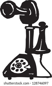 Vector illustration of an old phone