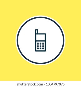 Vector illustration of old phone icon line. Beautiful telephone element also can be used as call icon element.