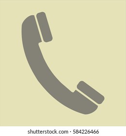 Ilustración vectorial del icono del viejo teléfono en gris

