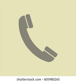 Vector Illustration of Old Phone icon in grey color
