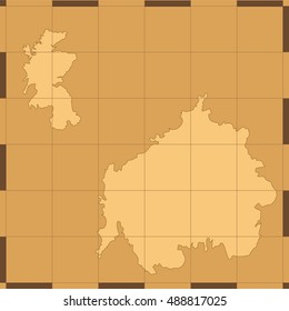 Vector illustration old pirate treasure map. Journey