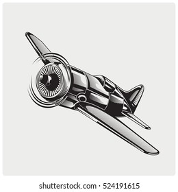 Vector illustration of an old plane