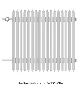 Vector illustration of an old radiator