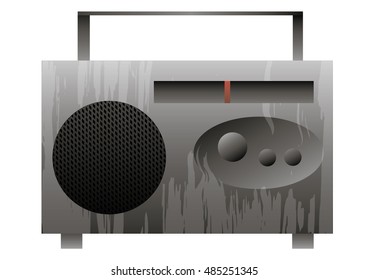 Vector illustration. Old radio on a white background.