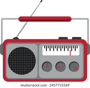 vector and illustration of old red radio. communication icon for app, website and so on.